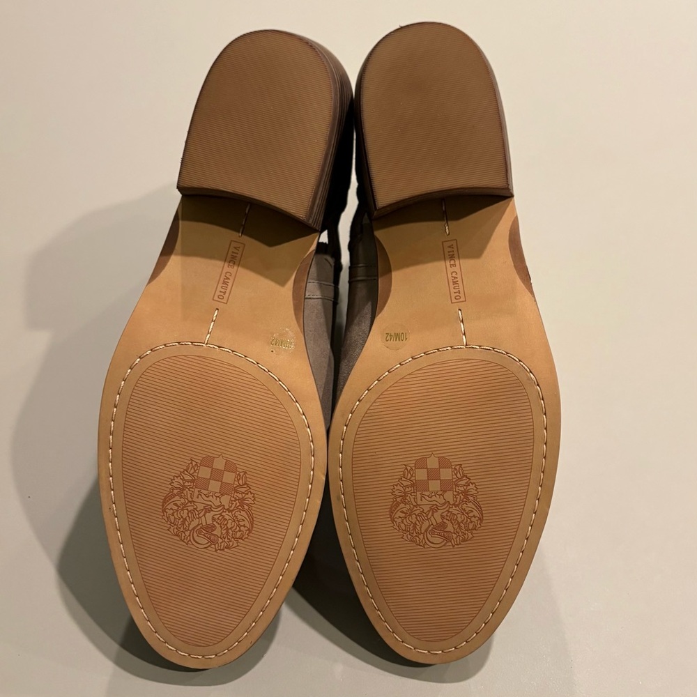 Vince Camuto Pippsy Suede Ankle Booties Cabincore Western low heel taupe - Picture 12 of 13